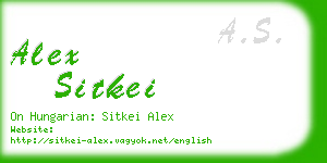 alex sitkei business card